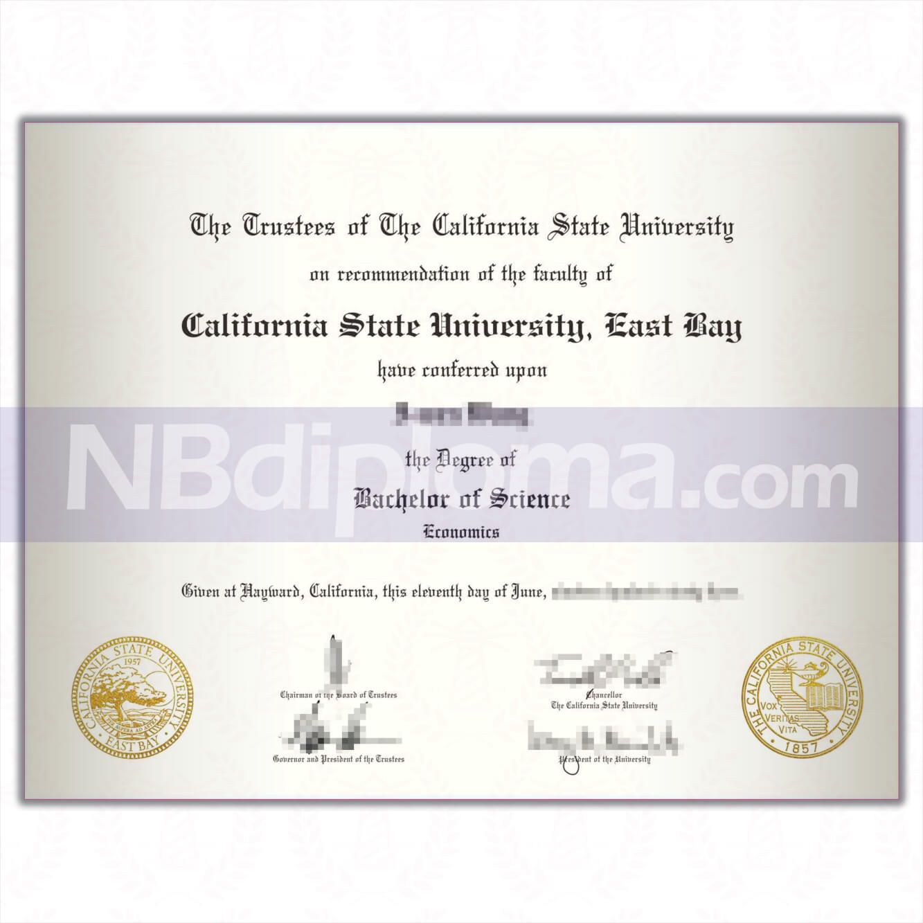 California State University East Bay diploma