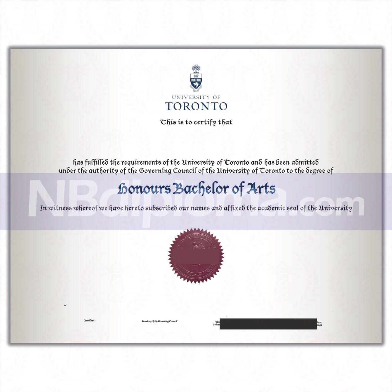 University Of Toronto Diploma