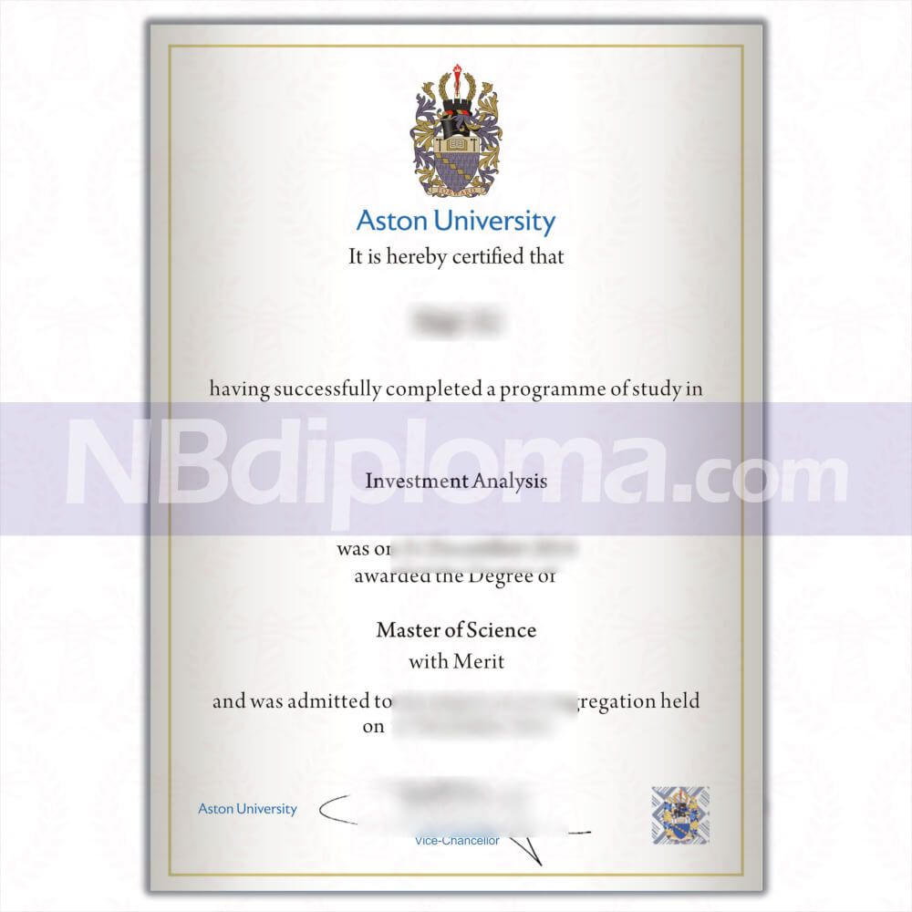 阿斯顿大学毕业证书aston university diploma