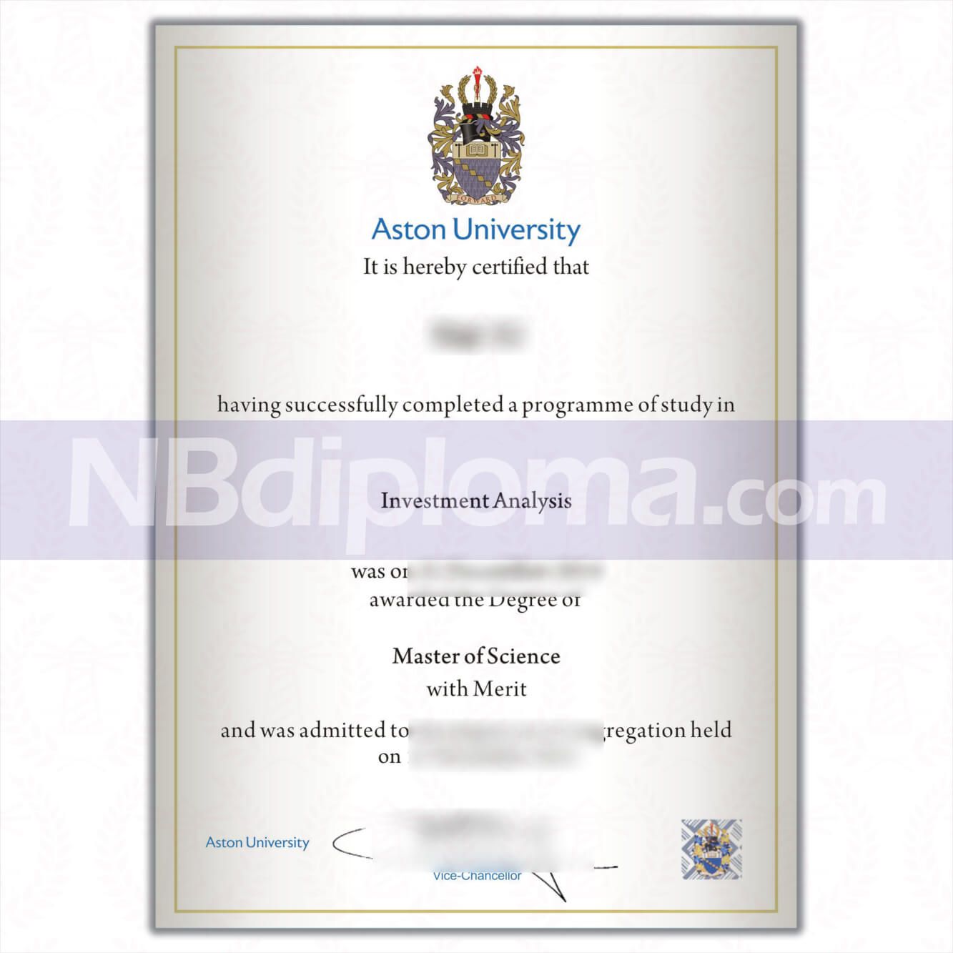 阿斯頓大學畢業證書aston university diploma