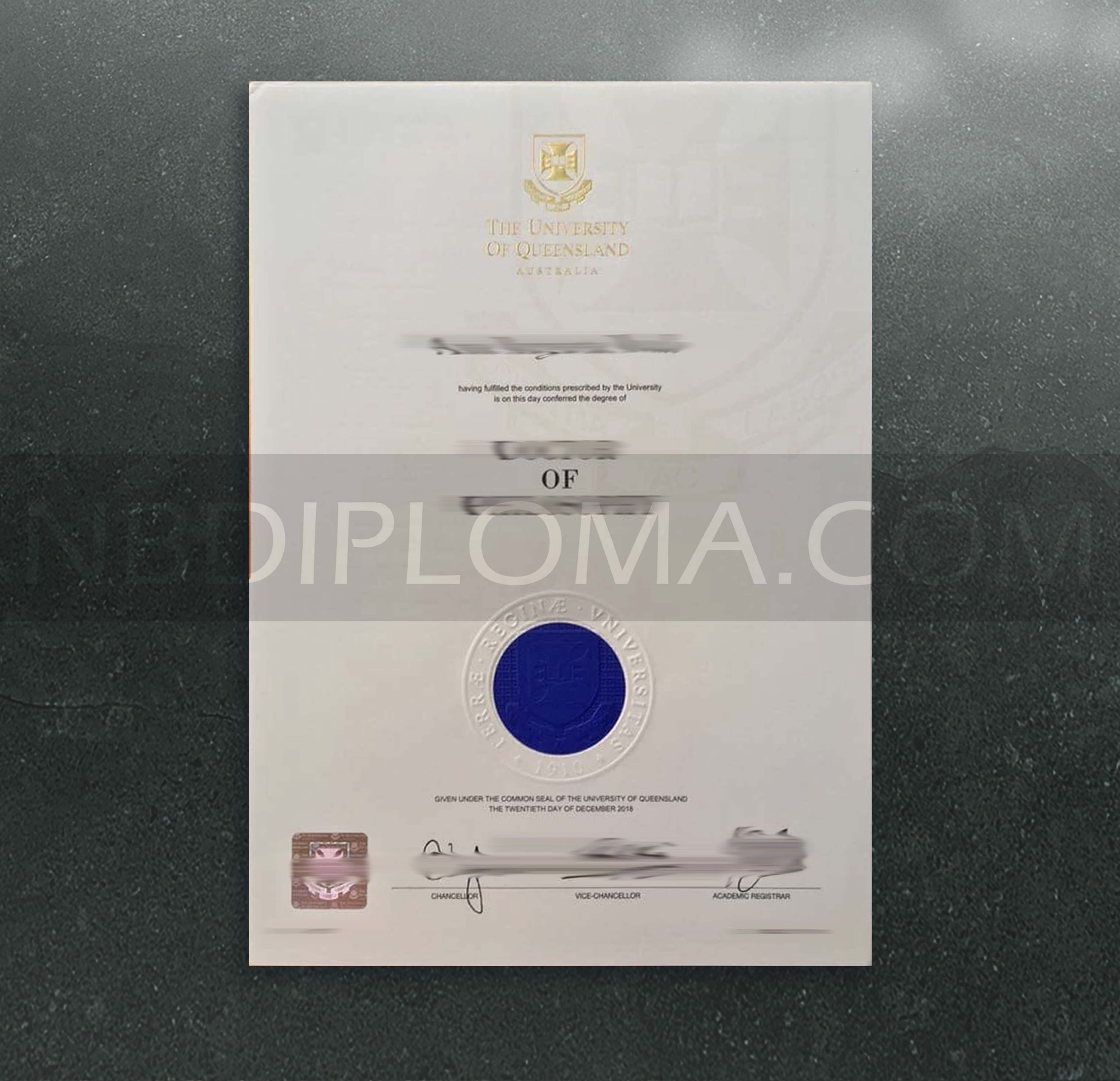 昆士蘭大學畢業證書university of queensland diploma